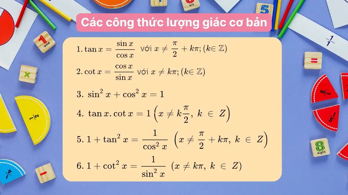 Công thức lượng giác đầy đủ và dễ nhớ nhất