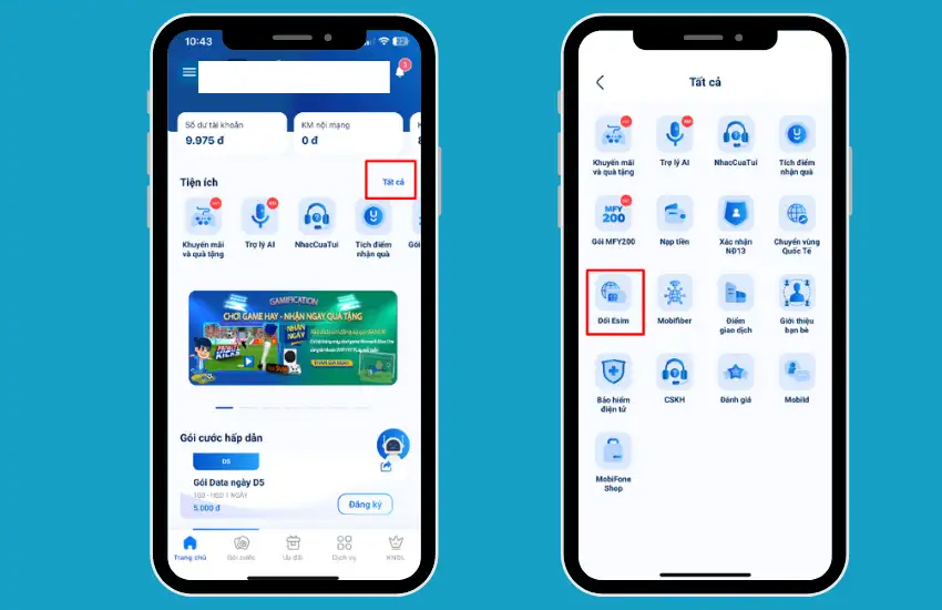 Cách chuyển sim vật lý sang eSIM MobiFone đơn giản